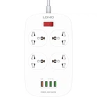 Сітковий фільтр LDNIO SC4407 4 розетки 4 USB QC3.0 3.4A 2М електричний підовжувач швидка зарядка для пристроїв Auto ID Білий