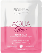 Maseczka do twarzy Biotherm Aqua Glow Flash Mask nawilżająca w płachcie 31 g (3614273010092) - obraz 1