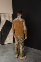 Кофта флисовая мужская военная тактическая с липучками под шевроны ВСУ (ЗСУ) Мультикам 8162 52 размер койот - изображение 8