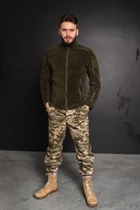 Кофта флисовая мужская военная тактическая с липучками под шевроны ВСУ (ЗСУ) Пиксель 8712 52 размер хаки - изображение 8
