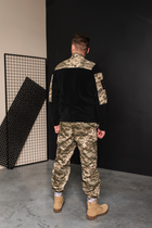 Кофта флисовая мужская военная тактическая с липучками под шевроны ВСУ (ЗСУ) Пиксель 8033 52 размер черная - изображение 2
