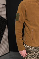 Кофта флисовая мужская военная тактическая с липучками под шевроны ВСУ (ЗСУ) 8165 46 размер койот - изображение 4