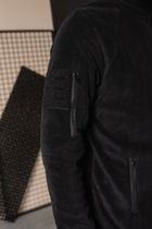 Кофта флисовая мужская военная тактическая с липучками под шевроны ВСУ (ЗСУ) Пиксель 8706 52 размер черная - изображение 6