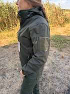 Тактическая куртка хаки COMBAT Боевой софтшел Soft-Shell на флисе для женщин 2ХЛ - изображение 4