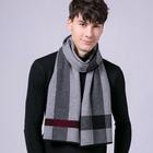 Чоловічий шарф сірий, вовняний класичний, 180*30 см Темно-сірий