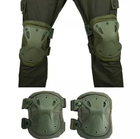 Тактические защитные наколенники и налокотники из ударопрочного пластика 4 шт 1000D Зеленый Army gre - изображение 3