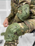 Тактические защитные наколенники и налокотники из ударопрочного пластика 4 шт 1000D Зеленый Army gre - изображение 4