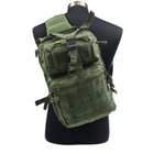Тактический штурмовой военный рюкзак с одной лямкой Armour Tactical М4 Oxford 600D (с системой MOLLE) 20 литров Олива - изображение 2