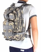 Тактический штурмовой военный рюкзак Armour Tactical М25 Oxford 600D (с системой MOLLE) 20-25 литров Серый пиксель - изображение 6