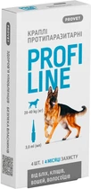 Капли ProVET Profiline инсектоакарицид для собак 20-40 кг 4 пипетки по 3.0 мл (4823082431021)