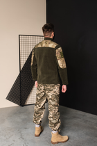 Кофта флисовая мужская военная тактическая с липучками под шевроны ВСУ (ЗСУ) Мультикам Турция 7122 L хаки - изображение 7