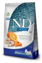 Беззерновой сухой корм Farmina N&D Grain OCEAN PUMPKIN для собак мелких пород с треской и апельсином