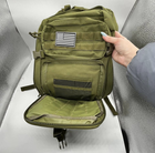 Рюкзак тактический военный 45л 800D зеленый олива - изображение 6