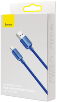 Kabel Baseus Crystal Shine Series Fast Charging Data Cable USB to IP 2.4 A 1.2 m Niebieski (CAJY000003) - obraz 8