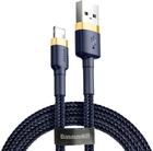 Kabel Baseus Cafule Cable USB for IP 2.4A 1 m Złoty/Niebieski (CALKLF-BV3) - obraz 1