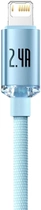 Kabel Baseus Crystal Shine Series Fast Charging Data Cable USB to IP 2.4A 1.2 m Sky Blue (CAJY001103) - obraz 3