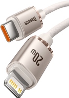 Kabel Baseus Crystal Shine Series Fast Charging Data Cable Type-C to IP 20W 1.2 m Różowy (CAJY001304) - obraz 2
