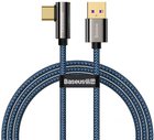 Kabel Baseus Legend Series Elbow CATCS USB3.1 AM-Type-C M 66W 90° 1 m Niebieski (CACS000403) - obraz 1