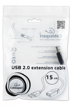 Kabel Cablexpert USB 2.0 AM - AF 0.15 m Czarny (CCP-USB2-AMAF-0.15M) - obraz 3