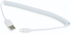 Spiralny kabel Cablexpert USB - MicroUSB 1.8 m Biały (CC-mUSB2C-AMBM-6-W) - obraz 4
