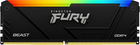 Pamięć RAM Kingston Fury DDR4-3600 8192MB PC4-28800 Beast RGB 1Rx8 Black (KF436C17BB2A/8) - obraz 2