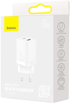 Зарядний пристрій Baseus Super Si Pro Quick Charger USB+Type-C 30W QC3.0+PD3.0 White (CCSUPP-E02) - зображення 5