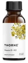 Вітаміни D з K2 Thorne, Vitamin D/K2, 25 мкг (1000 МО), 30 мл, 1 fl oz