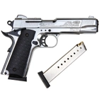 Сигнальний стартовий пістолет Kuzey 911 Chrome Engraved з додатковим магазином + пачка патронів Ozkursan 9мм - зображення 6
