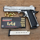 Сигнальний стартовий пістолет Kuzey 911 Chrome Engraved з додатковим магазином + пачка патронів Ozkursan 9мм - зображення 8