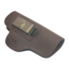 Кобура ВОЛМАС для Glock 17 скрытого ношения на скобе кожаная коичневая - изображение 1