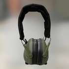 Тактичні активні навушники HD-16 із шумозаглушенням, універсальне кріплення, на голову та шолом, блютуз, олива - зображення 1