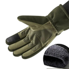 Зимові рукавички Оливкового кольору з сенсорним ефектом, чоловічі утеплені рукавички XXL - зображення 6