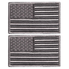 Набір шевронів 2 шт з липучкою Прапор США сірий, вишитий патч 5х8 см - зображення 1