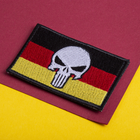 Набір шевронів 2 шт нашивка з липучкою Прапор Німеччини та Череп Карателя 5х8 см, вишитий патч TM IDEIA - зображення 6