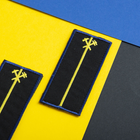 Шеврон нашивка на липучці Укрзалізниця Погон машиніста 4,5х9,5 см рамка синя - зображення 3