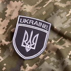 Шеврон нашивка на липучці налевий Тризуб України UKRAINE, вишитий патч 7х9 см - зображення 2