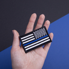 Набір шевронів 2 шт з липучкою Прапор Поліції США віддзеркалений, вишитий патч 5х8 см (800029878) TM IDEIA - зображення 3