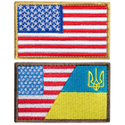 Набор шевронов 2 шт на липучке Флаг США и Украина/США, вышитый патч нашивка 5х8 см (800029839) TM IDEIA - изображение 1