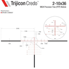 Приціл оптичний TRIJICON Credo 2-10x36 MOA 30mm Tree Crosshair FFP Red - зображення 15