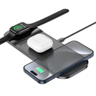 Бездротова зарядка Qi 3in1 Wireless Charger Hoco CQ5 |22.5W Док-станція для iPhone + iWatch + навушники Black