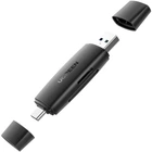Адаптер устройство чтения SD карт памяти USB кардридер Ugreen USB 3.0 OTG для SD Micro SD SDHC Black (YM1146)
