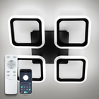 Люстра светодиодная потолочная LUMINARIA ROOM 60W 4S APP 388/73 BLACK 220V IP20, LED светильник с пультом ДУ