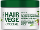 Proteinowa maska do włosów Sessio Hair Vege Cocktail Zielony Groszek i Pitaja wzmacniająca 250 g (5900249013432) - obraz 1