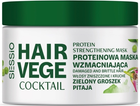 Proteinowa maska do włosów Sessio Hair Vege Cocktail Zielony Groszek i Pitaja wzmacniająca 250 g (5900249013432) - obraz 1