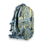 Туристичний, тактичний, штурмовий рюкзак, 45 л, 1 відділення, 2 фронтальні кишені, розмір: 50*35*25 см, піксель - изображение 4