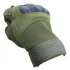 Универсальные тактические полнопалые перчатки с защитой косточек на флисе оливковые 800100-XL - изображение 7
