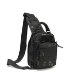 Сумка-рюкзак нагрудна тактична однолямкова Темний камуфляж ZE0144 Laser - зображення 2