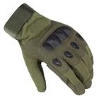 Універсальні тактичні захисні повнопалі рукавички із захистом кісточок олива 8001-М - зображення 8