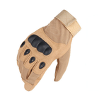 Універсальні тактичні захисні повнопалі рукавички із захистом кісточок койот 8002-L - зображення 3