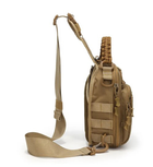 Сумка-рюкзак нагрудна тактична однолямкова Койот ZE0146 Laser - зображення 5